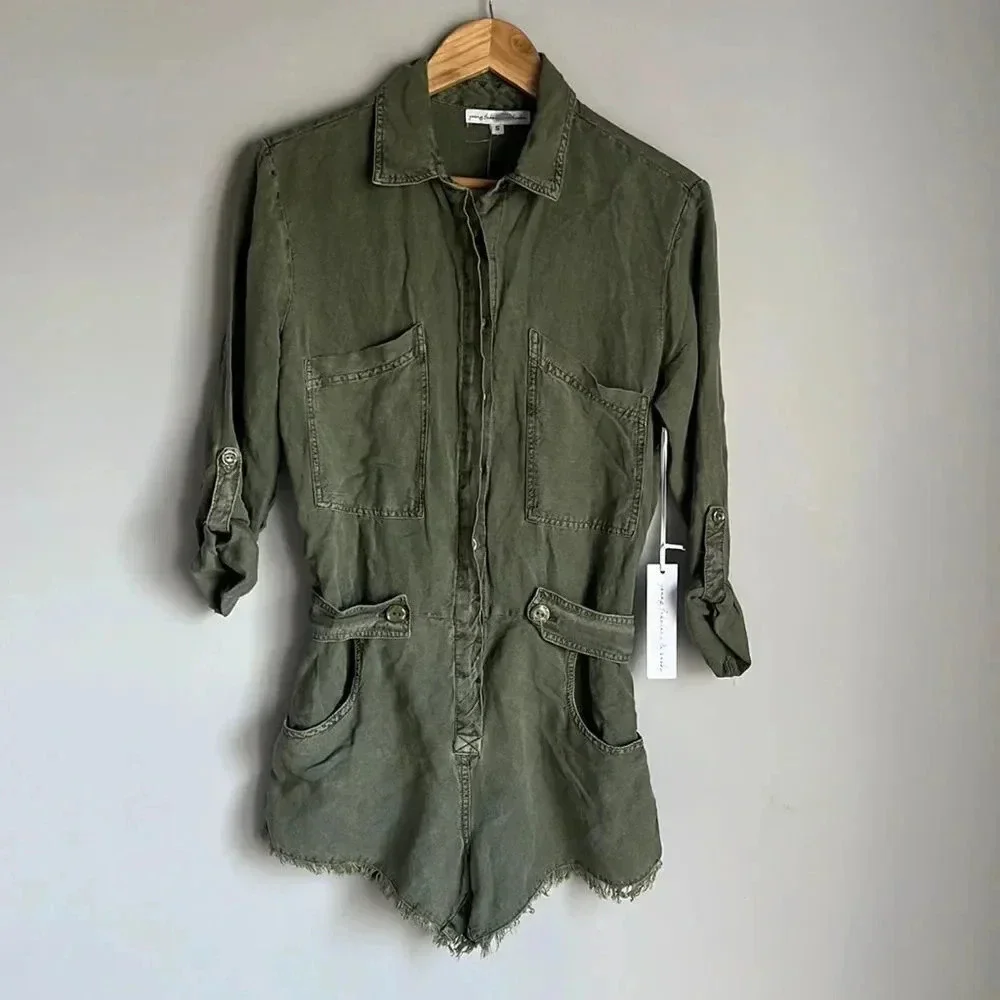 NEW young fabulous & broke river Romper in cadet Pigment